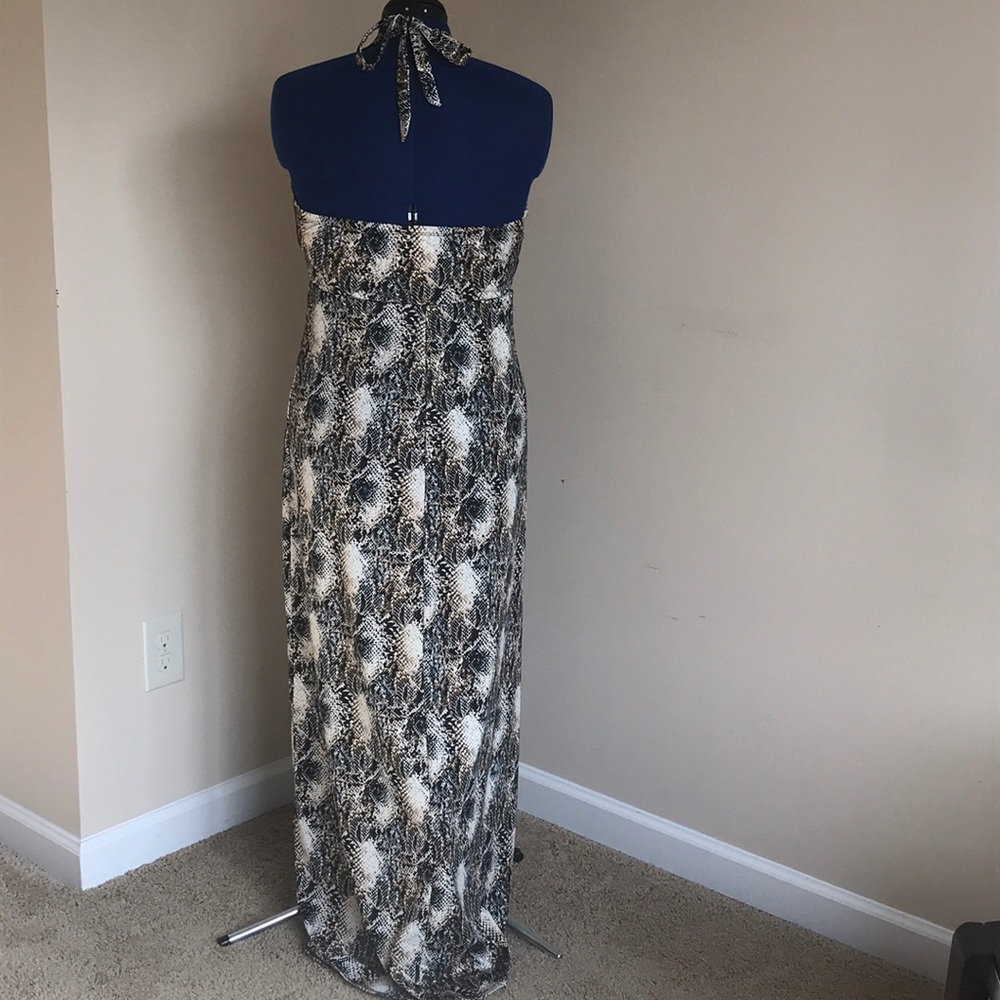 Python Halter Maxi Dress: Size L - Picture 3 of 4